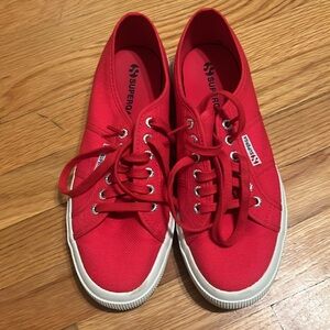 Superga Reds. W’s size 10.5, M’s size 9!